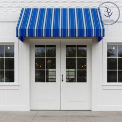 Sunbrella® Awning Stripe 4755-0000 Pacific Blue Fancy 46" Fabric -Famous Fabric Store Sunbrella 4755 0000 Pacific Blue Fancy 46 72