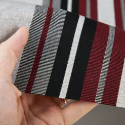 Sunbrella® Awning Stripe 4798-0000 Burgundy Black White 46" Fabric -Famous Fabric Store Sunbrella 4798 0000 Burgundy Black White Stripe 46 Awning Stripe 4
