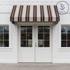 Sunbrella® Awning Stripe 4798-0000 Burgundy Black White 46" Fabric -Famous Fabric Store Sunbrella 4798 0000 Burgundy Black White Stripe 46 Awning Stripe 707