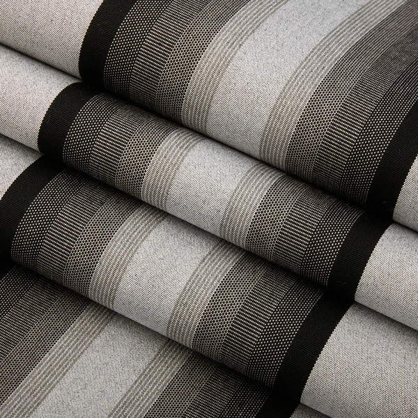 Sunbrella® Awning Stripe 4799-0000 Grey/Black/White 46" Fabric 4 Sunbrella® Awning Stripe 4799-0000 Grey/Black/White 46" Fabric - Image 2