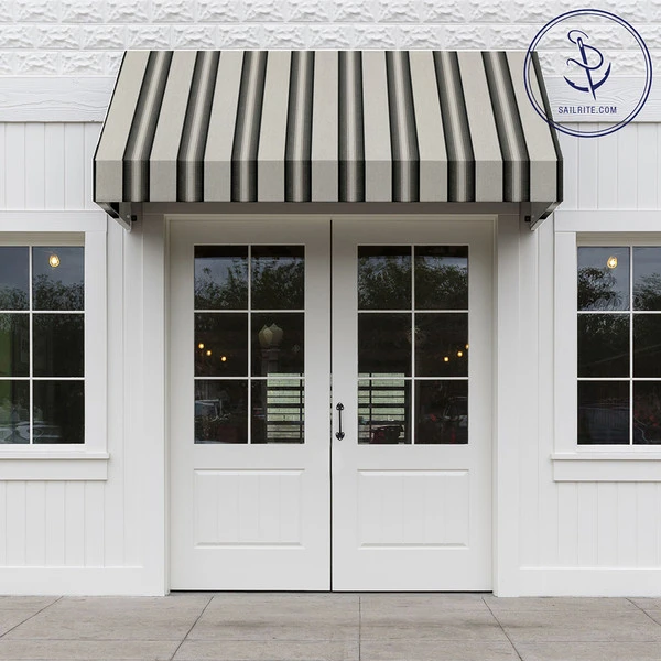 Sunbrella® Awning Stripe 4799-0000 Grey/Black/White 46" Fabric 7 Sunbrella® Awning Stripe 4799-0000 Grey/Black/White 46" Fabric - Image 5