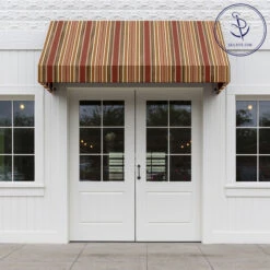 Sunbrella® Awning Stripe 4813-0000 Eastland Redwood 46" Fabric -Famous Fabric Store Sunbrella 4813 0000 Eastland Redwood Awning Stripe 46 72