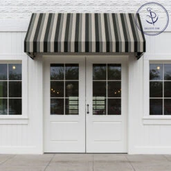 Sunbrella® Awning Stripe 4888-0000 Clinton Granite 46" Fabric -Famous Fabric Store Sunbrella 4888 0000 Clinton Granite 46 Awning Stripe Fabric 707