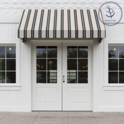 Sunbrella® Awning Stripe 4916-0000 Navy/Taupe Fancy 46" Fabric 12 Sunbrella® Awning Stripe 4916-0000 Navy/Taupe Fancy 46" Fabric -Famous Fabric Store Sunbrella 4916 0000 Navy Taupe Fancy 46 Signature Series Awning Stripe 707