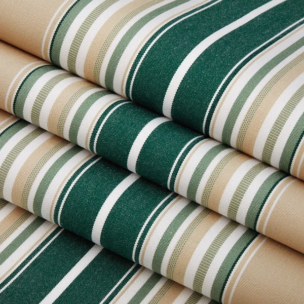 Sunbrella® Awning Stripe 4932-0000 Forest Green/Beige/Natural Fancy 46" Fabric 4 Sunbrella® Awning Stripe 4932-0000 Forest Green/Beige/Natural Fancy 46" Fabric - Image 2