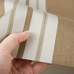 Sunbrella® Awning Stripe 4954-0000 Heather Beige Classic 46" Fabric -Famous Fabric Store Sunbrella 4954 0000 Heather Beige Classic 46 Signature Series Awning Stripe 4