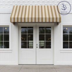 Sunbrella® Awning Stripe 4954-0000 Heather Beige Classic 46" Fabric -Famous Fabric Store Sunbrella 4954 0000 Heather Beige Classic 46 Signature Series Awning Stripe 707